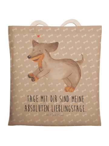 Mr. & Mrs. Panda Tote Bag Hund Dackel mit Spruch in Hundeglück