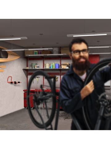 relaxdays Fahrrad Wandhalterung in Rot/ Schwarz