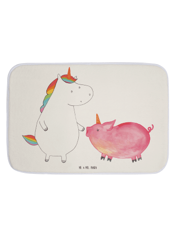 Mr. & Mrs. Panda Badteppich Einhorn Schwein ohne Spruch in Weiß