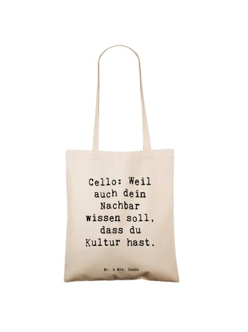 Mr. & Mrs. Panda Shopping Bag Spruch Zeichenllo Kultur mit Spruch in Creme