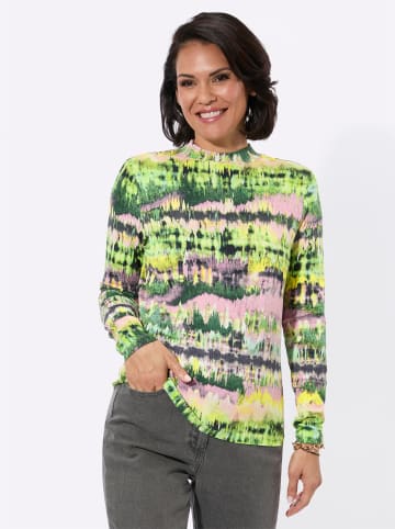 WITT WEIDEN Stehkragen-Shirt in lindgrün-mauve-gemustert