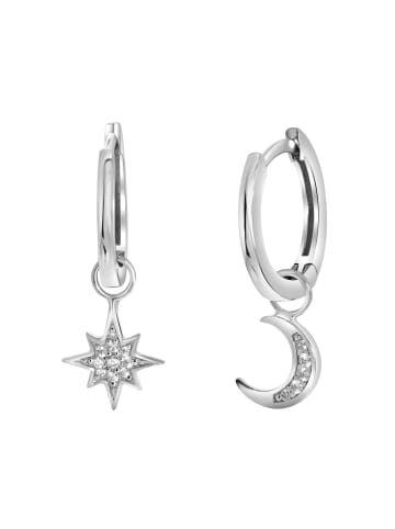 Lucardi 925 Silber Ohrringe Stern