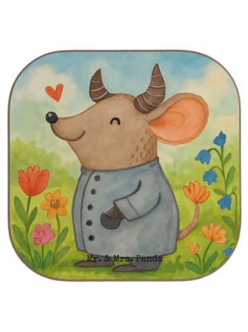 Mr. & Mrs. Panda Tischschoner Stier Astrologie Design ohne Spruch in Weiß