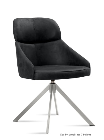 58 aufm Kessel ESSZIMMERSTUHL drehbar (2er-Set) Deeanne 52x82x63 Edelstahl/Anthrazit