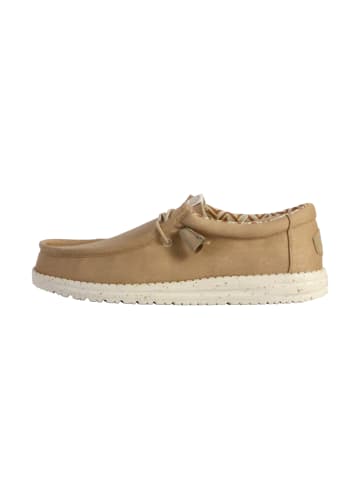 Hey Dude Wally Stretch Canvas Schnürmokassin Braun
