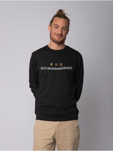 wat? Apparel Sweatshirt Dositzndedodeoiweidositzn in Schwarz