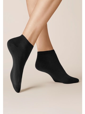 Kunert Sneakersocken Sensual Cotton druckfreier Bund in Black