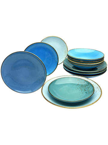 CreaTable Speiseteller, Nature Collection Suppenteller, Dessertteller in blau
