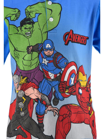 Avengers 2tlg. Outfit: Schlafanzug Kurzarm Shirt und Shorts Pyjama in Blau