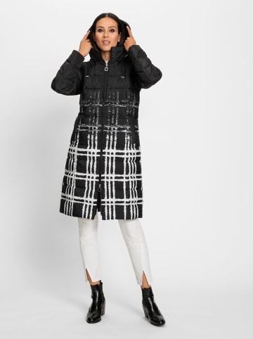 Heine Steppmantel in schwarz-ecru-bedruckt