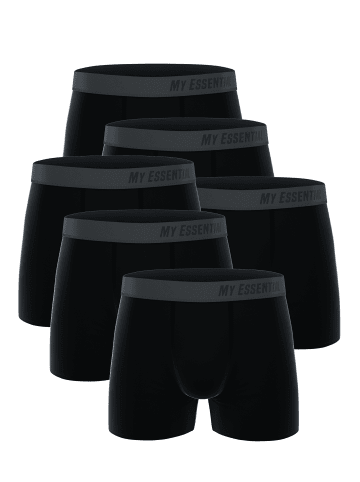 Unbekannt Boxershorts My Essential 6 Pack Boxers Cotton Bio in Black