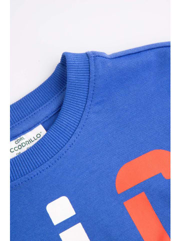 Coccodrillo Langärmliges Baumwoll-T-Shirt in blau