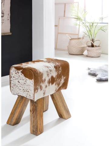 FineBuy Hocker "SV45610" in Bunt / Ziegenfell