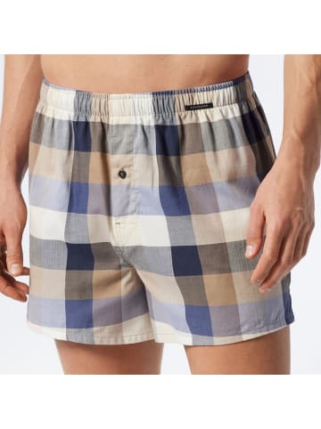 Schiesser Webboxershorts 2er Pack in Navy-Blau Kariert