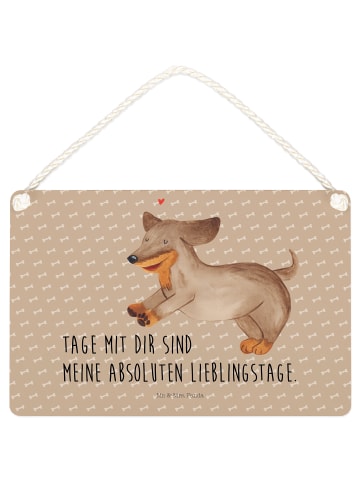 Mr. & Mrs. Panda Holzbild Hund Dackel mit Spruch in Hundeglück