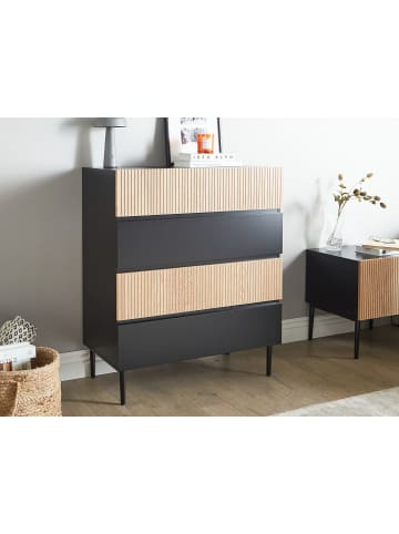 Beliani Kommode BLYTHE in Schwarz/Braun - (W) 80 x (H) 95 x (L) 40 cm