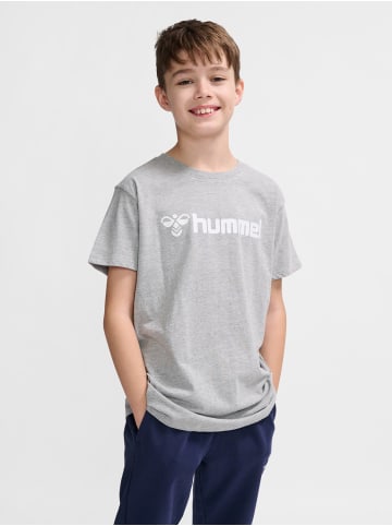 Hummel 2er-SET T-Shirt mit Logo Print aus Bio-Baumwolle in Grau