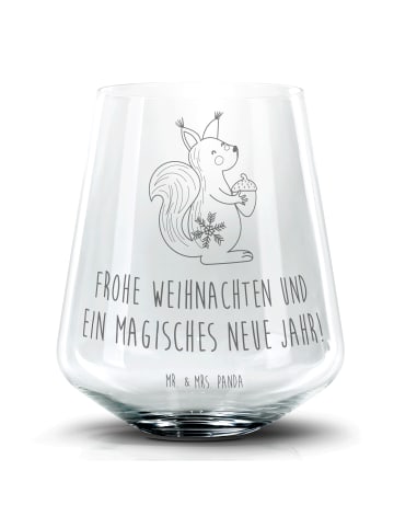 Mr. & Mrs. Panda Whiskyglas Eichhörnchen Weihnachten mit Spruch in Transparent