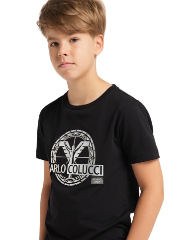 Carlo Colucci T-Shirt Canazza in Schwarz