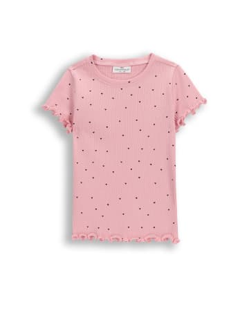 Coccodrillo Geripptes T-Shirt mit kurzen Ärmeln in rosa