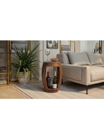 FineBuy Beistelltisch in Braun / Sheesham / 30x30x45