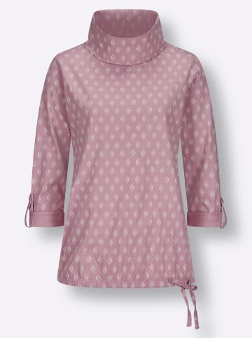 WITT WEIDEN Rollkragen-Shirt in mauve-ecru-bedruckt