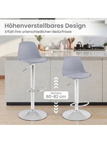 COSTWAY 2er Set Barhocker drehbar in Grau