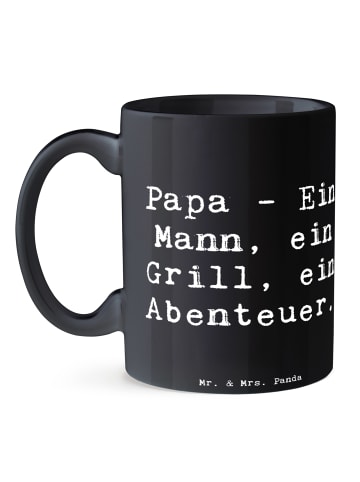 Mr. & Mrs. Panda Kaffeetasse Spruch Papa Abenteuer mit Spruch in Schwarz