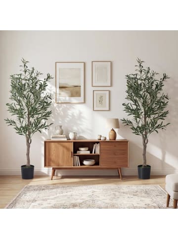 COSTWAY Künstliche Olivenbaum 180 cm in Grün