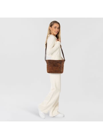 Greenburry Vintage Umhängetasche Leder 29 cm in brown