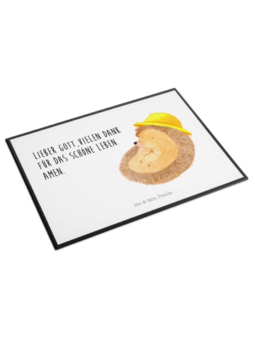 Mr. & Mrs. Panda Schreibunterlage Igel Beten mit Spruch in Weiß