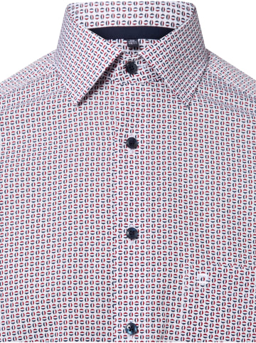 OLYMP  Hemd in weiß bordeaux