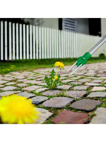 relaxdays Unkrautstecher mit Gartenabfallsack in Grün