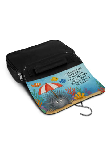 Mr. & Mrs. Panda kosmetiktäschchen Seeigel Design mit Spruch in Weiß