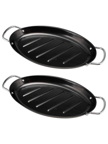 bremermann 2-er-Set Fisch-Grillpfanne 39,5 x 20,5 cm in Schwarz