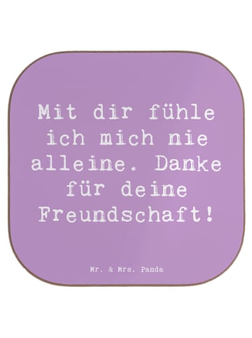 Mr. & Mrs. Panda Holzuntersetzer Spruch Beste Freundin mit Spruch in Lavendeltraum