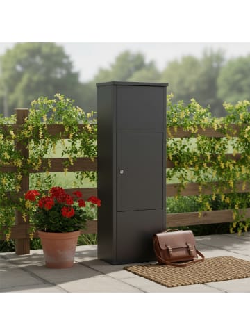 relaxdays Paketbox in Dunkelgrau - (B)38 x (H)105 x (T)23 cm