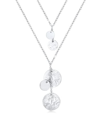 Elli Halskette 925 Sterling Silber Geo, Plättchen in Silber