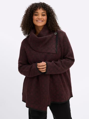 sheego by Joe Browns Jacquard-Strickjacke in kirsche-schwarz