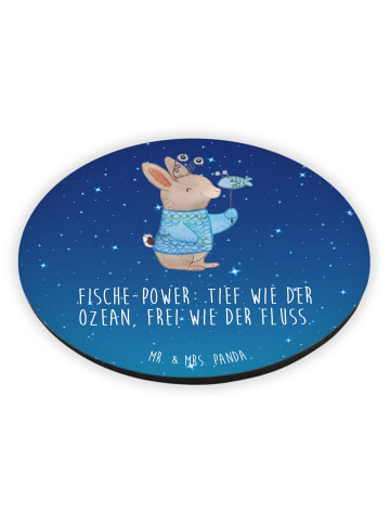Mr. & Mrs. Panda Rund Magnet Fische Astrologie mit Spruch in Sternenhimmel Blau