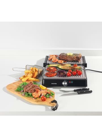 Salter Elektrischer Grill 2200 W in Silbern, 12 x 4,3 x 29,3 cm