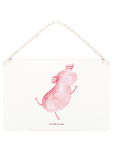 Mr. & Mrs. Panda Deko Schild Axolotl Tanzen ohne Spruch in Weiß