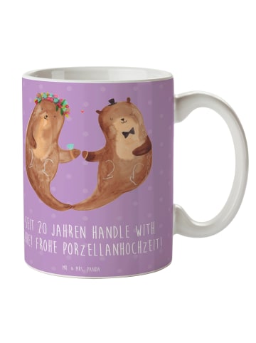Mr. & Mrs. Panda Kaffeebecher 20. Hochzeitstag Porzellanhochzeit... in Lavendeltraum