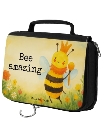 Mr. & Mrs. Panda beauty case Biene König Design mit Spruch in Weiß