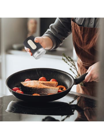 relaxdays 12 x Gewürzstreuer in Schwarz - (H)11 x Ø 7 cm