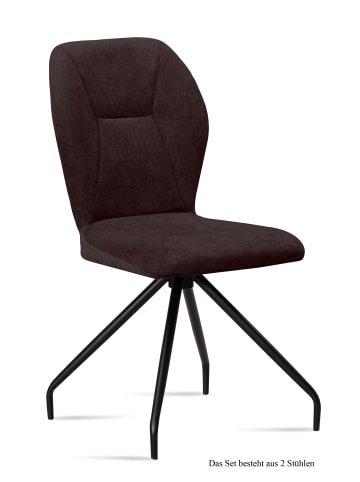 58 aufm Kessel ESSZIMMERSTUHL (2er-Set) Dinnie 51x92x60 Schwarz/Espresso