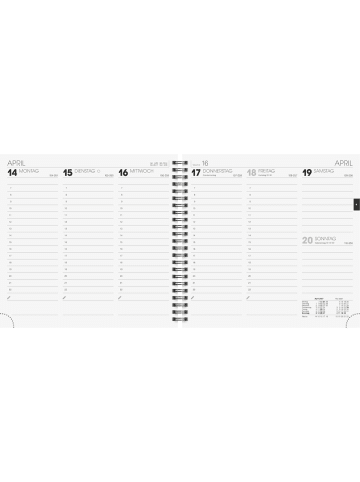 BRUNNEN Quadratkalender 766 21x20,5cm 1 Woche/2 Seiten Karton-Einband blau ...