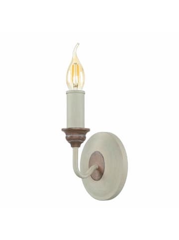 Licht-Erlebnisse Wandlampe (B)11.4 x (H)19.4 cm in Shabby Weiß Holz
