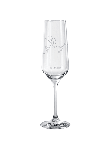 Mr. & Mrs. Panda Kelchglas Pinguin Angelboot ohne Spruch in Transparent