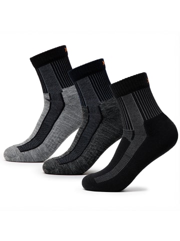 Occulto 3er Pack Merino Wandersocken Makalu 3 Paar | Schwarz-Navy-Light-Grey 43-46